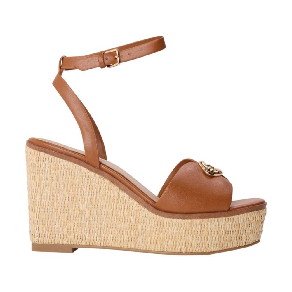 Aldo Womens/Ladies Carrabririel Leather Wedge Sandals / Medium Brown